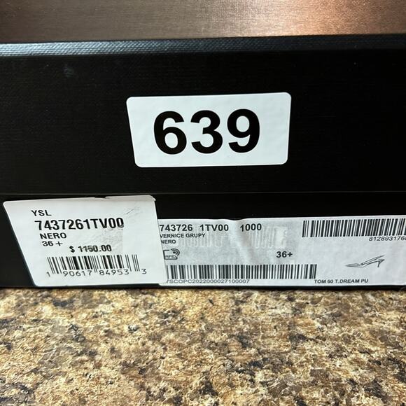 Saint Laurent Tom Slingback Pump 60 Black Patent Leather  NEW EU 36.5 US 6.5 - Picture 16 of 16